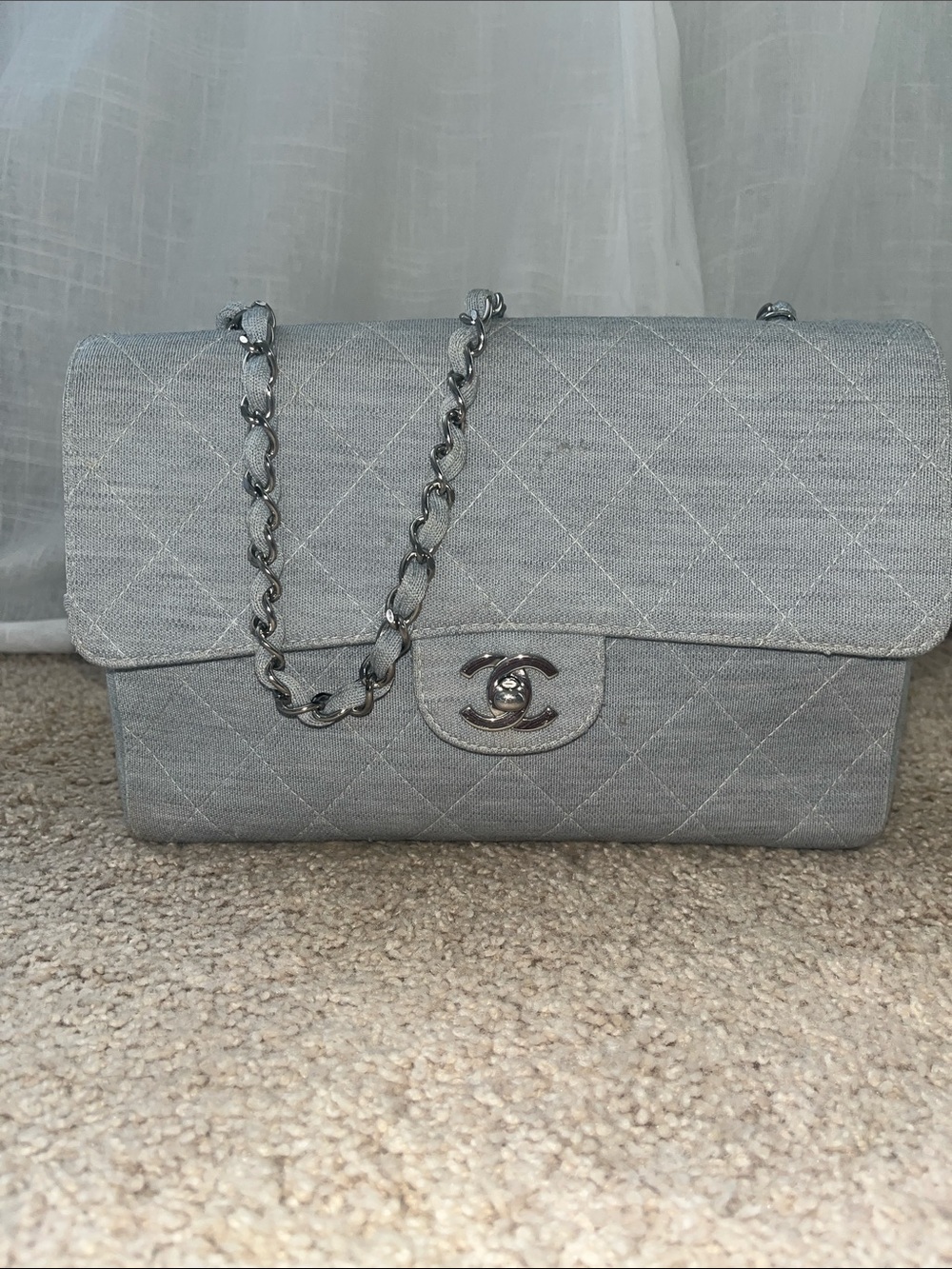 CHANEL Quilted Shoulder jersey classic flap
